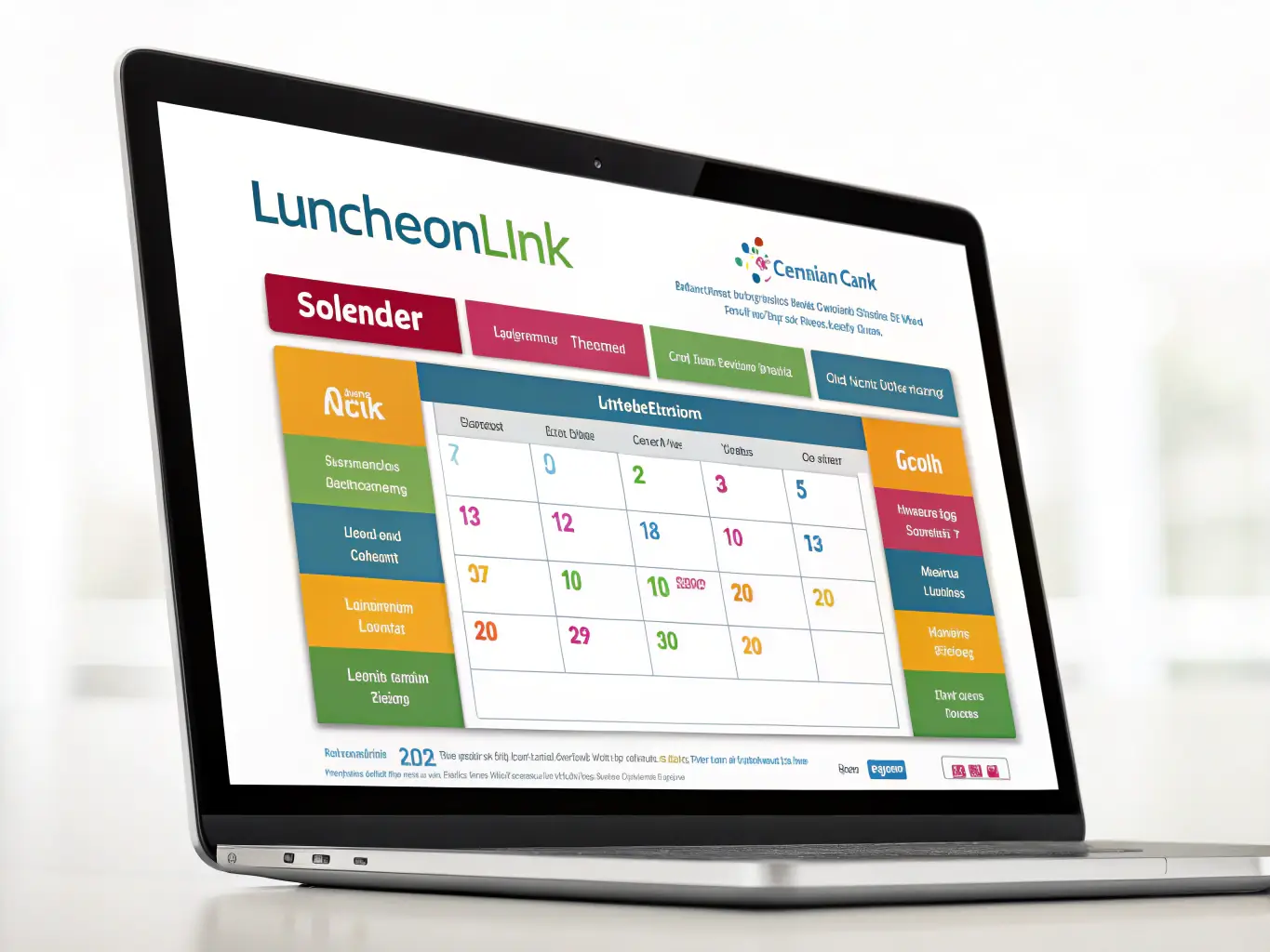 A calendar interface on Zajedz.Me, displaying the selected theme for the upcoming luncheon and prompting members to confirm their attendance with a simple click.